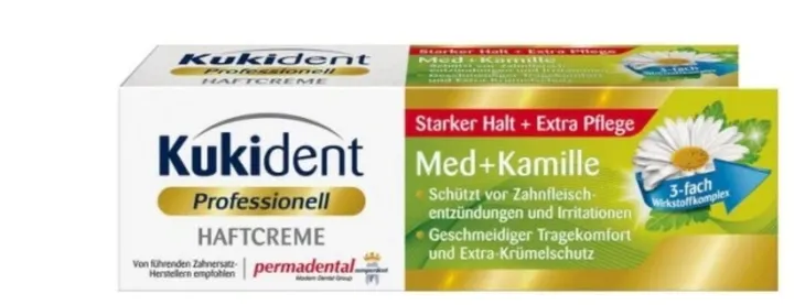 Kukident krem klej do mocowania protez rumianek 40 g z NIEMIEC