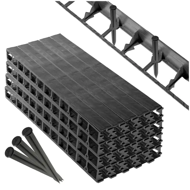 Obrzeże ogrodowe trawnikowe tworzywo sztuczne 20m x 4,5 cm czarny +60 KOTW