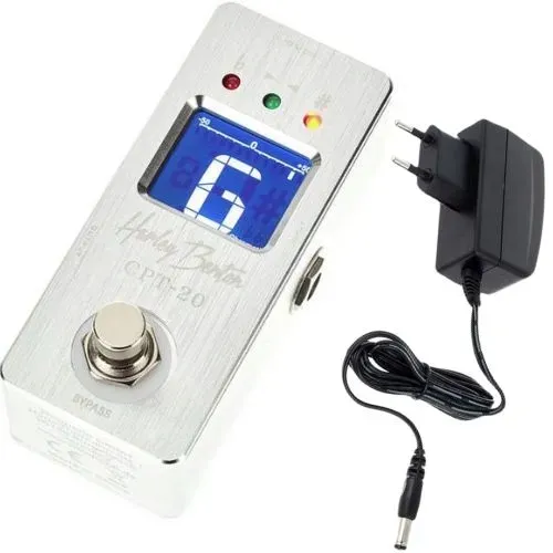 Tuner chromatyczny podłogowy do gitary basu Zasilacz Harley Benton CPT-20
