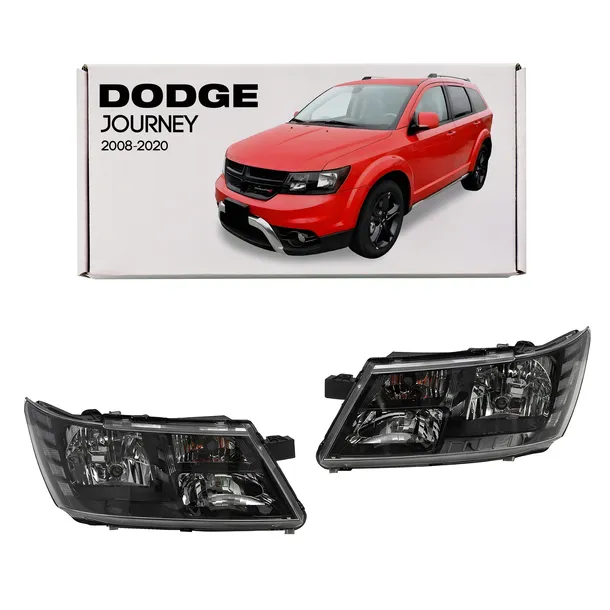 DODGE JOURNEY I 2008-2020 LAMPY PRZEDNIE CZARNE KOMPLET 68200085AB EUROPA