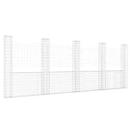 ogrodzenie-gabionowe-z-5-slupkami-zelazo-500x20x200-cm