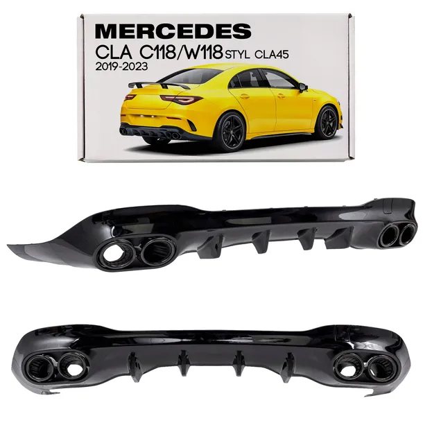MERCEDES CLA C118 W118 2019-2023 DYFUZOR TYLNY ZESTAW AMG CLA45