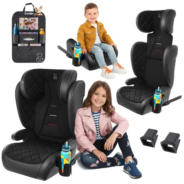 FOTELIK SAMOCHODOWY 2w1 PODSTAWKA 15-36kg DUŻY 100-150cm i-Size +ORGANIZER
