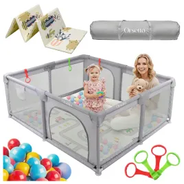 kojec-dzieciecy-z-mata-piankowa-150x180-cm-suchy-basen-uchwyty-i-50-pilek