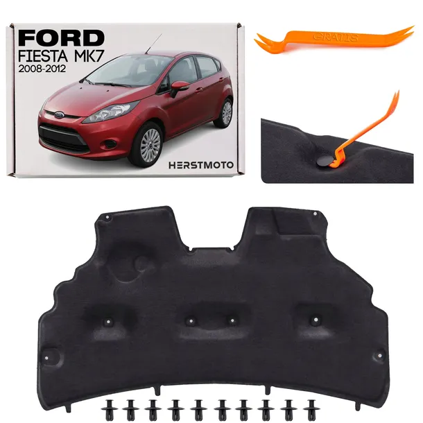 FORD FIESTA MK7 VII 08-12 HATCHBACK WYGŁUSZENIE MASKI 8A61A16746AE + SPINKI