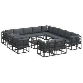 zestaw-sof-na-ogrod-z-poduszka-14-pcs-czarny-aluminium