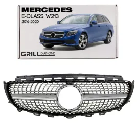 mercedes-e-class-w213-2016-2020-grill-diamond-srebrny-z-kamera