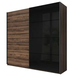 galaxy-szafa-2-drzwiowa-220-cm-dab-monastery-czarny-polysk