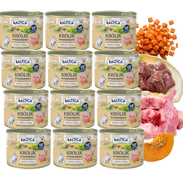 BALTICA Królik 185g karma mokra monobiałkowa dla kota