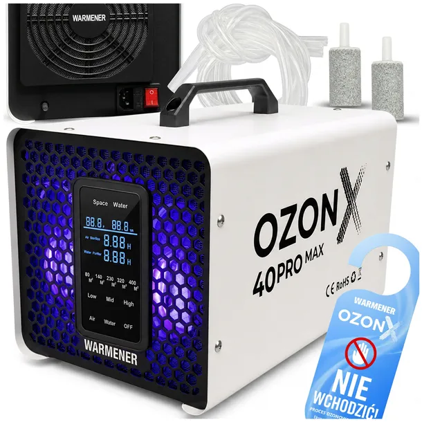 Generator Ozonu Kwarcowy 40 G/H WARMENER OzonX 40Pro Max Ozonator Oczyszcza