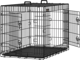 skladana-klatka-dla-psa-feandrea-xl-107-cm-2-drzwi-czarna