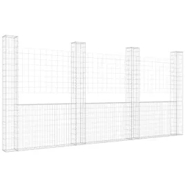 ogrodzenie-gabionowe-z-4-slupkami-zelazo-380x20x200-cm