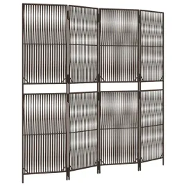 parawan-4-panelowy-brazowy-polirattan