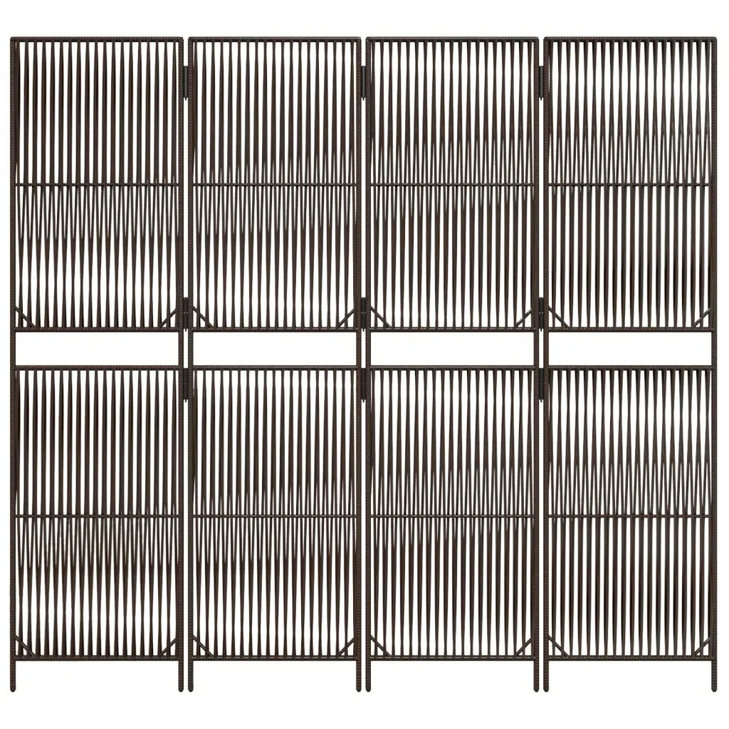 parawan-4-panelowy-brazowy-polirattan-stan-nowy