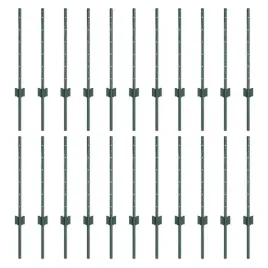 slupki-ogrodzeniowe-22-pcs-zielony-100-cm-stal