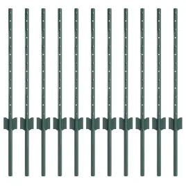 slupki-ogrodzeniowe-11-pcs-zielony-60-cm-stal