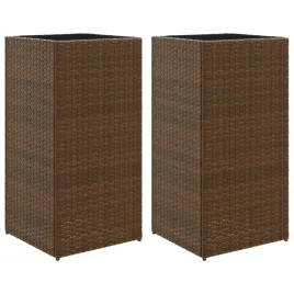 donice-ogrodowe-2-szt-brazowe-40x40x80-cm-rattan-pe