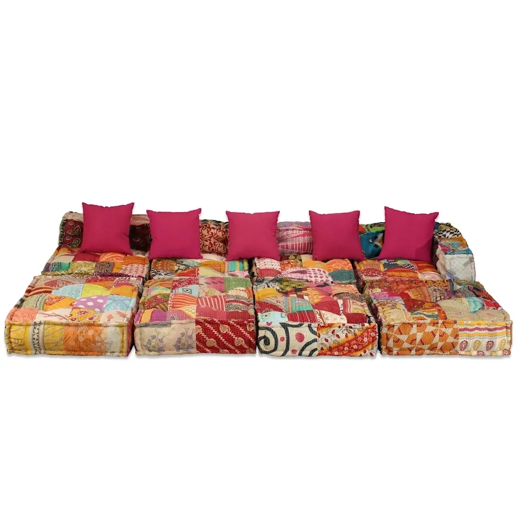 puf-modulowy-4-osobowy-patchwork-tkanina-stan-nowy