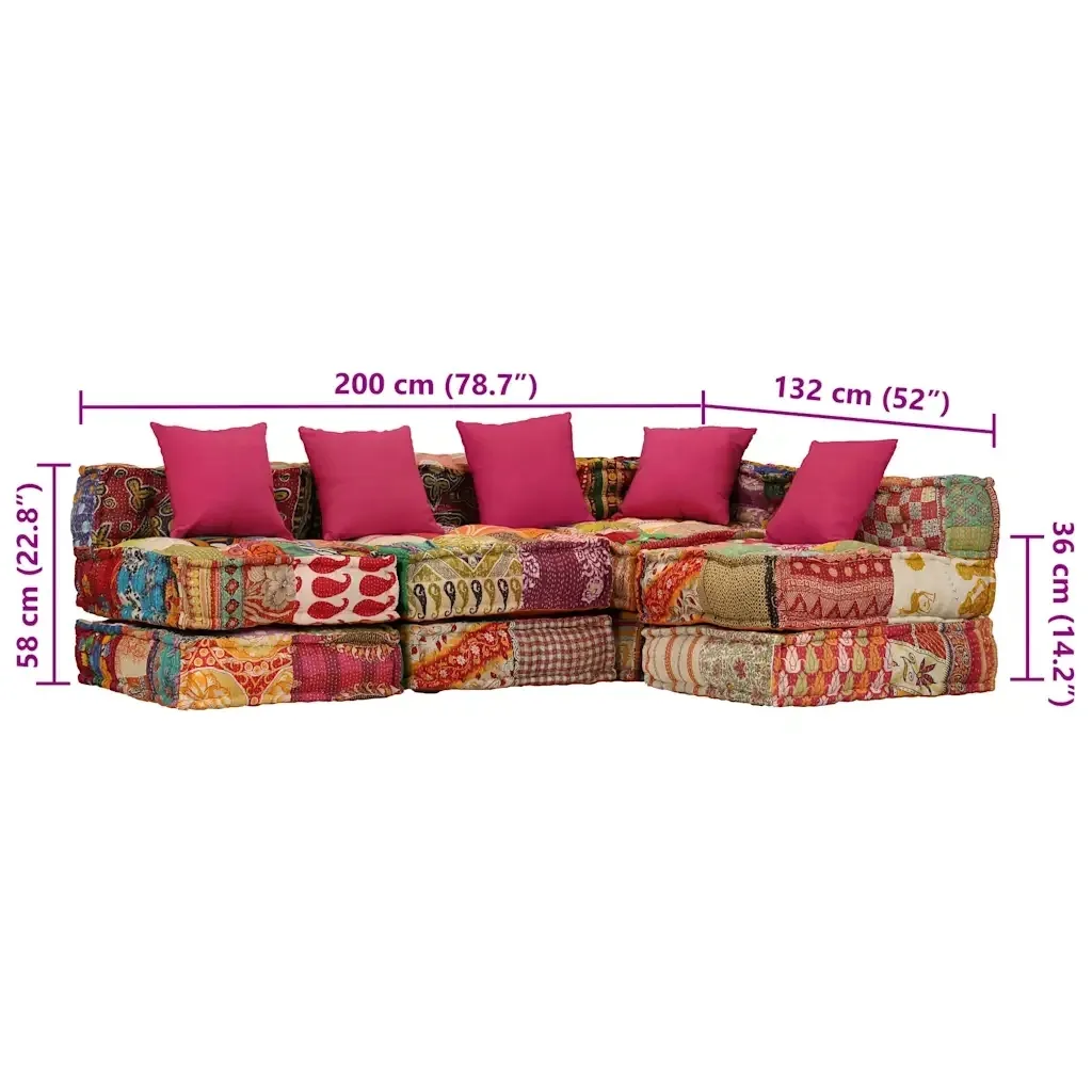 puf-modulowy-4-osobowy-patchwork-tkanina-stan-nowy