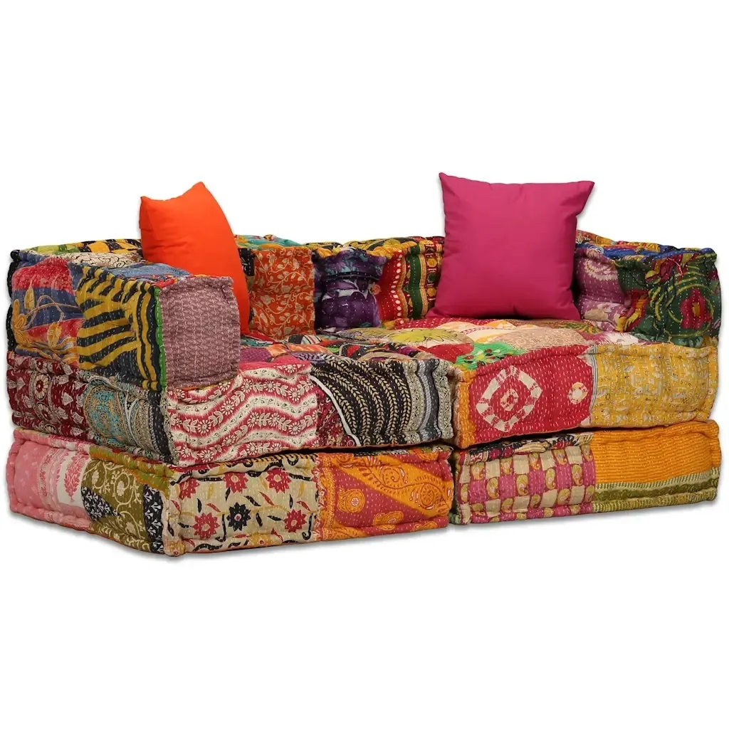 puf-modulowy-2-osobowy-patchwork-tkanina-stan-nowy