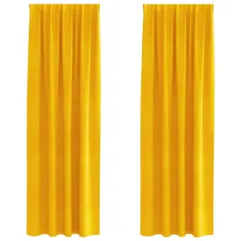 zaslony-2-pcs-musztardowo-zolty-140-x-245-cm-aksamit