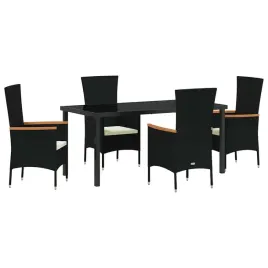 zestaw-do-jadalni-w-ogrodzie-z-poduszka-5-pcs-czarny-polirattan