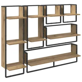 zestaw-polek-sciennych-6-pcs-dab-rzemieslniczy-100-x-25-x-30-cm