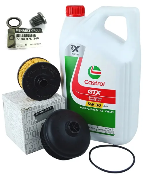 ZESTAW OLEJOWY OLEJ 5W30 CASTROL FILTR RENAULT CLIO V 5 1.0 TCe 1.2TCe ORYG