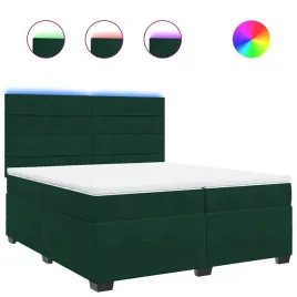 lozko-kontynentalne-ciemnozielone-200x200-cm-z-oswietleniem-led-i-toppe