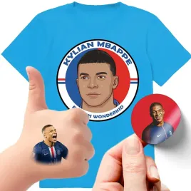 zestaw-3w1-koszulka-dla-dzieci-tatuaze-naklejki-mbappe-140-jakosc