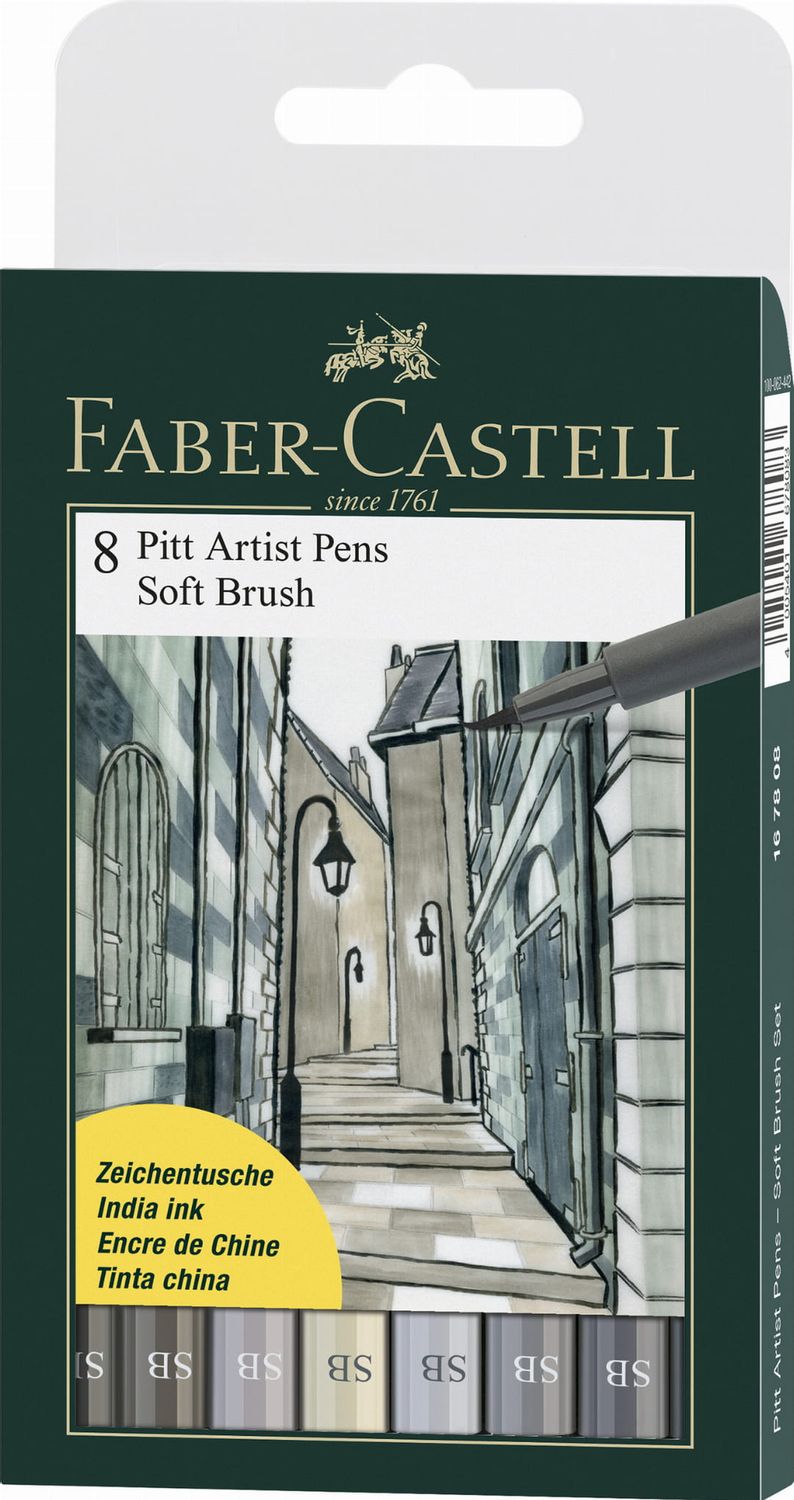 FABER-CASTELL Pisaki Artist Pen Pitt Soft Brush 8 kolorów