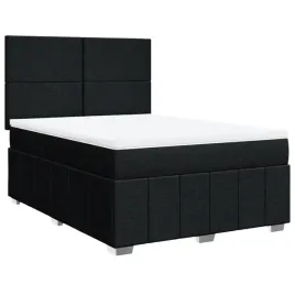 lozko-kontynentalne-czarne-160x200-cm-z-materacem-i-topperem