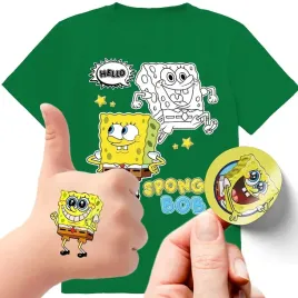 zestaw-3w1-koszulka-dla-dzieci-tatuaze-naklejki-spongebob-164-jakosc