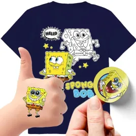 zestaw-3w1-koszulka-dla-dzieci-tatuaze-naklejki-spongebob-164-jakosc