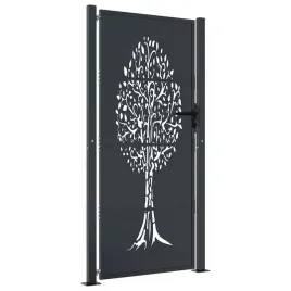 furtka-ogrodowa-antracytowa-105x180-cm-stal-motyw-drzewa