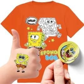 zestaw-3w1-koszulka-dla-dzieci-tatuaze-naklejki-spongebob-152-jakosc