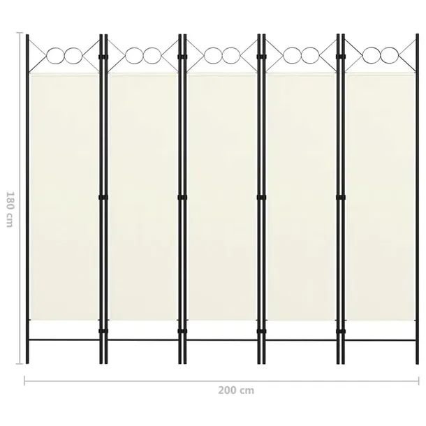 parawan-5-panelowy-bialy-200-x-180-cm-stan-nowy-waga-z-opakowaniem-5-02-kg