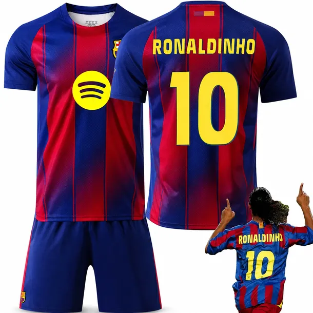 KOMPLET PIŁKARSKI KOSZULKA RONALDINHO FC BARCELONA WSZYSTKIE ROZMIARY