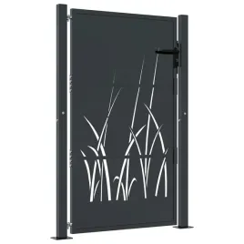 furtka-ogrodowa-antracytowa-105x155-cm-stal-motyw-trawy