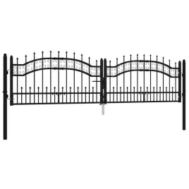 brama-z-grotami-czarna-305x120-cm-malowana-proszkowo-stal