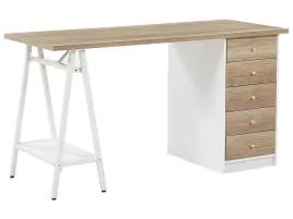 biurko-heber-brazowy-bialy-140-cm-60-cm-z-szufladami