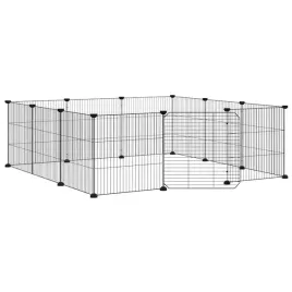 klatka-dla-zwierzat-z-bramka-12-paneli-czarna-35x35-cm-stal