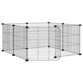 klatka-dla-zwierzat-z-bramka-8-paneli-czarna-35x35-cm-stal
