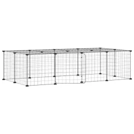klatka-dla-zwierzat-z-bramka-20-paneli-czarna-35x35-cm-stal