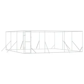 kojec-zewnetrzny-dla-psa-srebrny-6x6x2-m-stal-galwanizowana