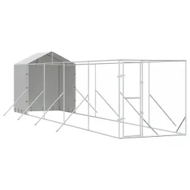 kojec-dla-psa-z-dachem-srebrny-2x10x25m-stal-galwanizowana