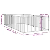 kojec-dla-psa-200-x-400-x-100-cm-odstep-miedzy-pretami-10-cm