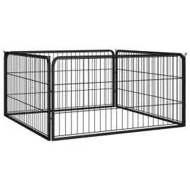 kojec-dla-psa-4-panele-czarny-100x50-cm-stalow