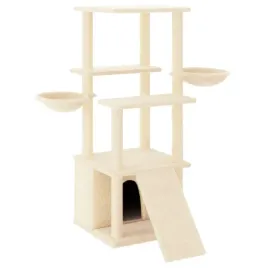 drapak-dla-kota-z-sizalowymi-slupkami-kremowy-133-cm