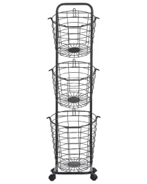 stojak-z-koszami-ayapal-z-kolkami-metal-czarny